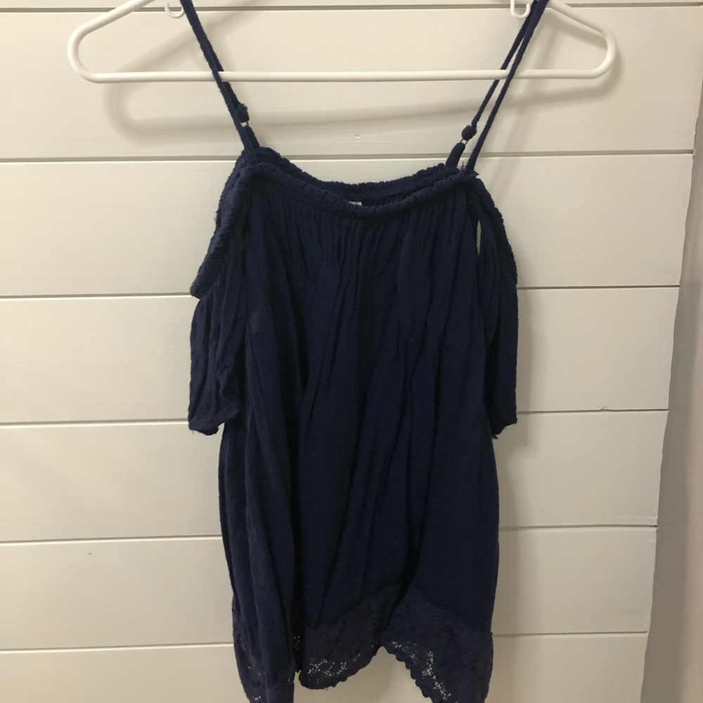Xhilaration Off-The-Shoulder Navy Blouse